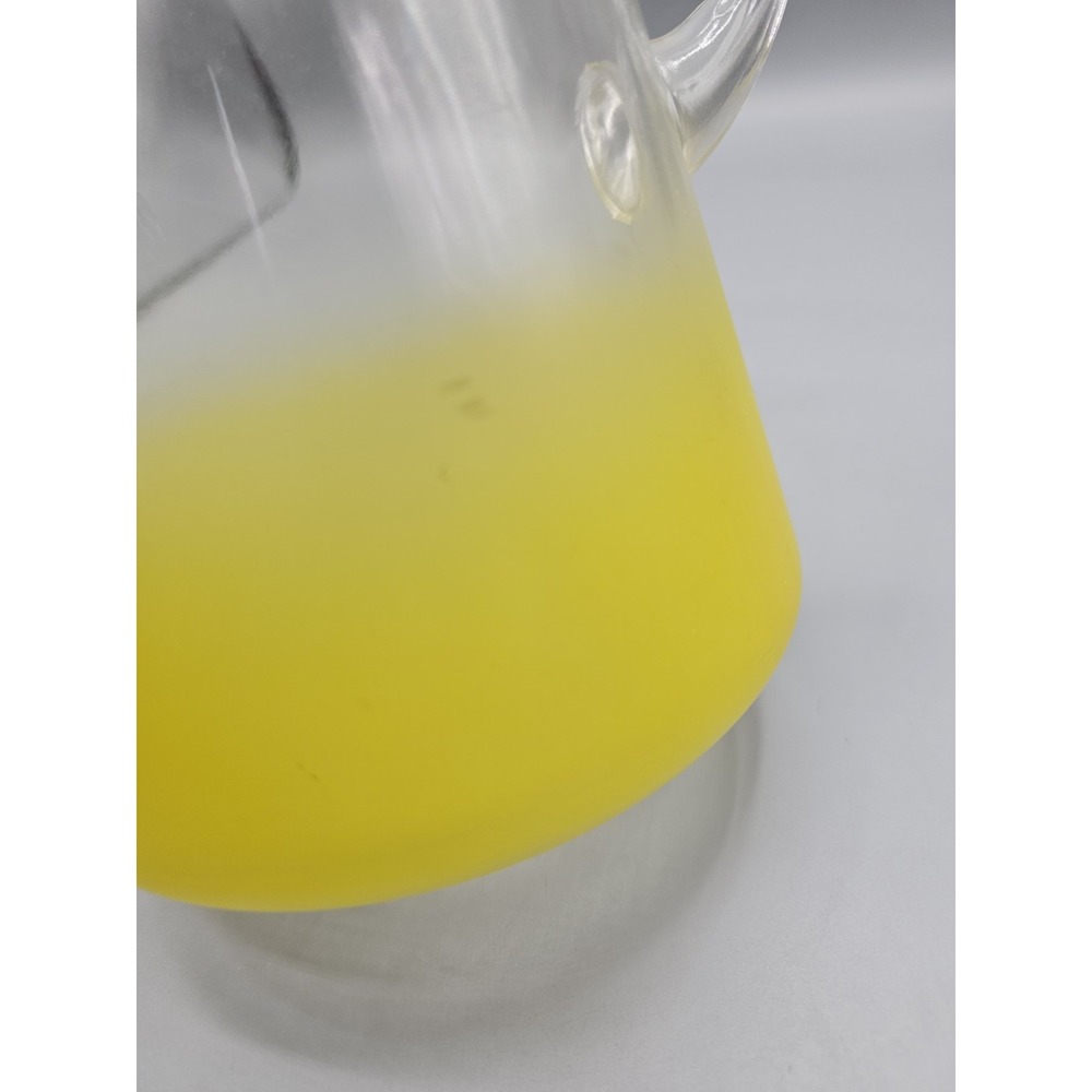 Vintage Blendo Frosted Yellow Pitcher West Virginia Glass 9.5" MCM 50s 60s - Picture 7 of 9